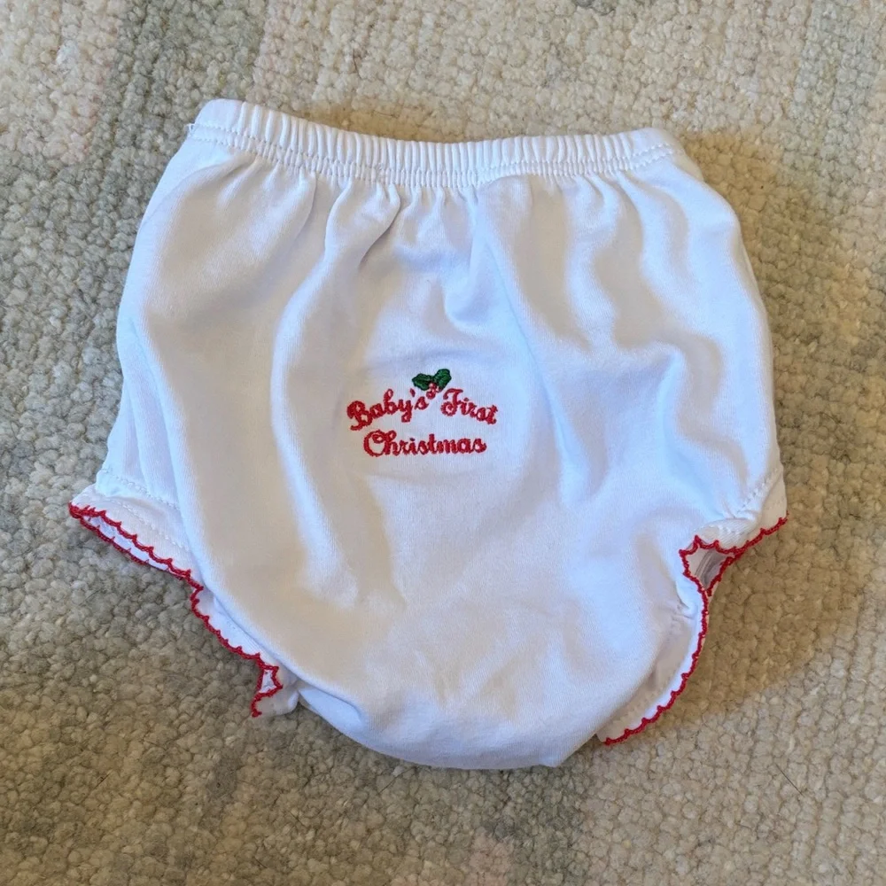 Kissy Kissy Baby's First Christmas bloomers